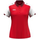 JAKO Sport-Polo Dynamic (100% rec. Polyester) rot/weiss/dunkelrot Damen