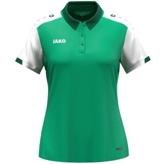 JAKO Sport-Polo Dynamic (100% rec. Polyester) grün/weiss/dunkelgrün Damen