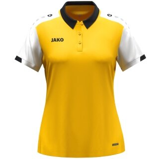 JAKO Sport-Polo Dynamic (100% rec. Polyester) gelb/weiss/schwarz Damen
