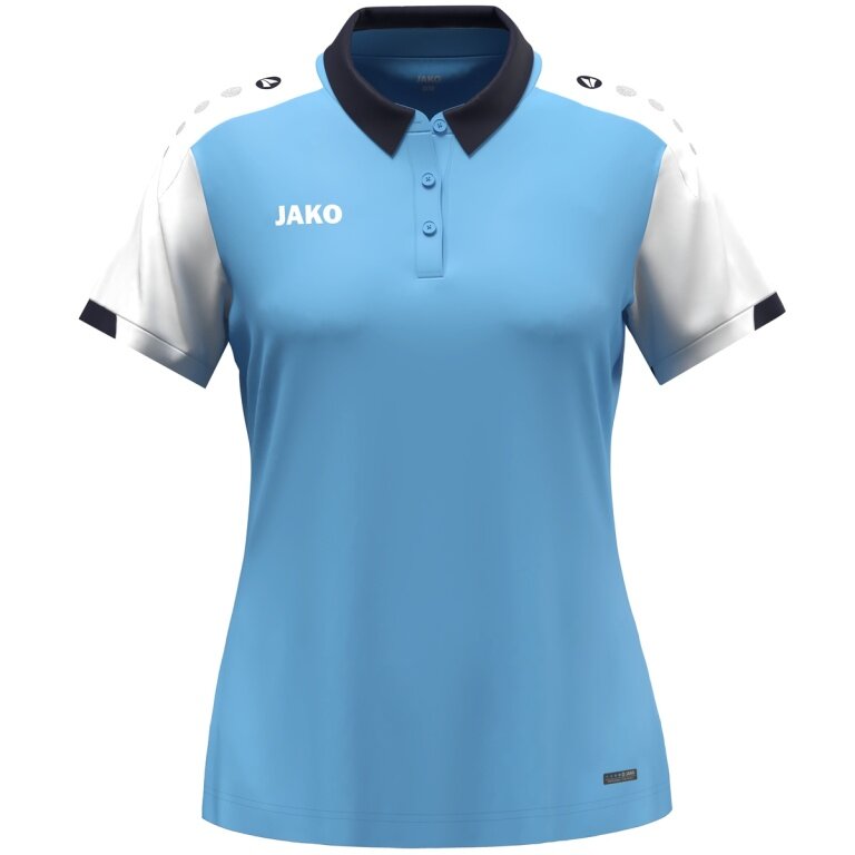 JAKO Sport-Polo Dynamic (100% rec. Polyester) himmelblau/weiss/marineblau Damen