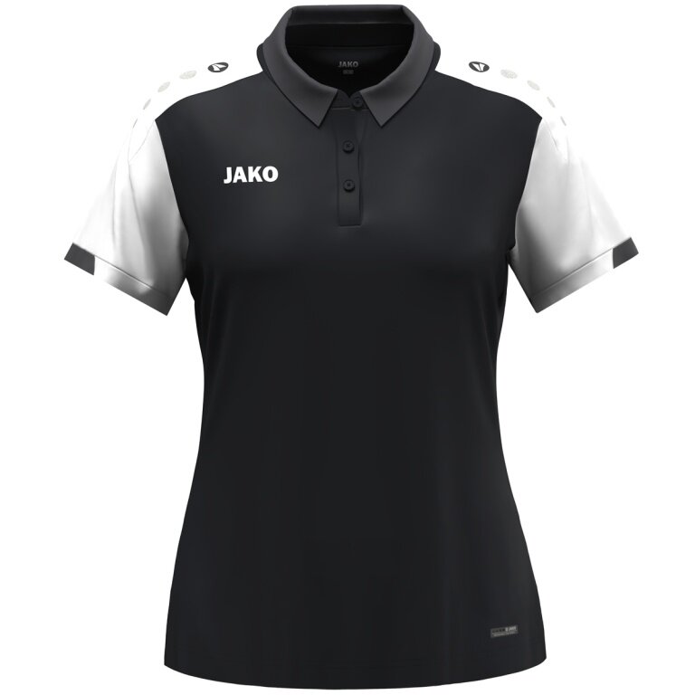 JAKO Sport-Polo Dynamic (100% rec. Polyester) schwarz/weiss/anthrazitgrau Damen