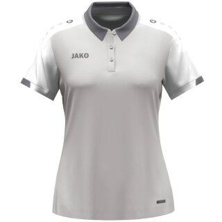 JAKO Sport-Polo Dynamic (100% rec. Polyester) hellgrau/weiss/grau Damen