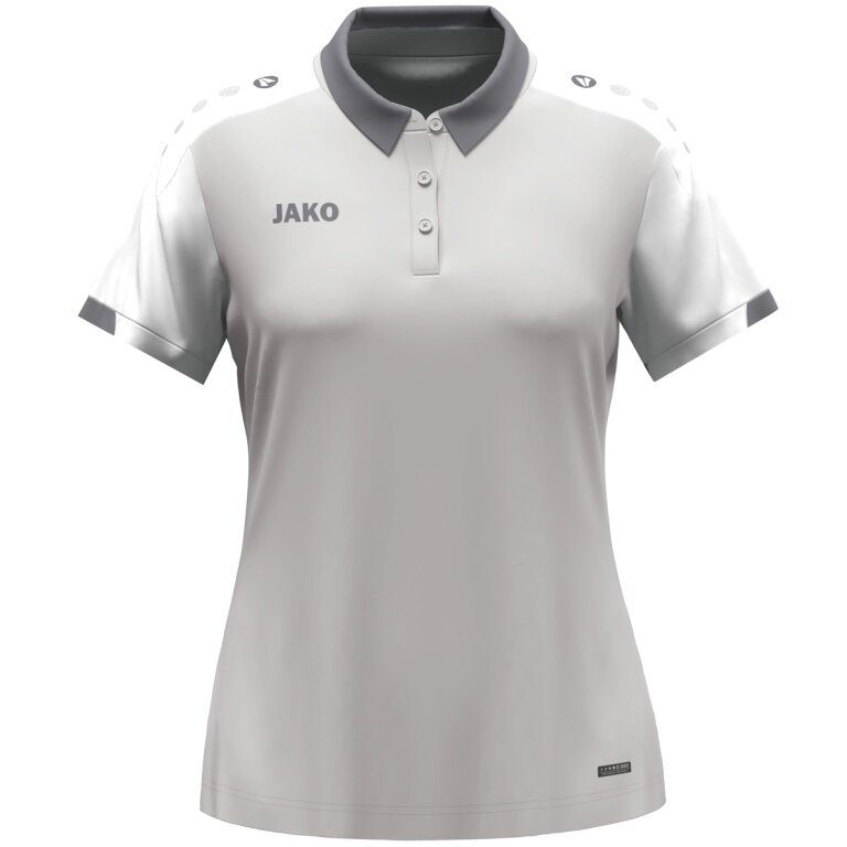 JAKO Sport-Polo Dynamic (100% rec. Polyester) hellgrau/weiss/grau Damen