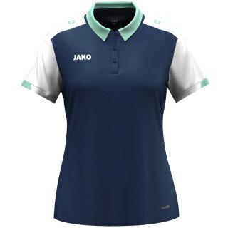 JAKO Sport-Polo Dynamic (100% rec. Polyester) marineblau/weiss/mintgrün Damen