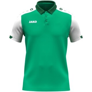 JAKO Sport-Polo Dynamic (Polyester-Mini-Piquet) grün/weiss/dunkelgrün Kinder