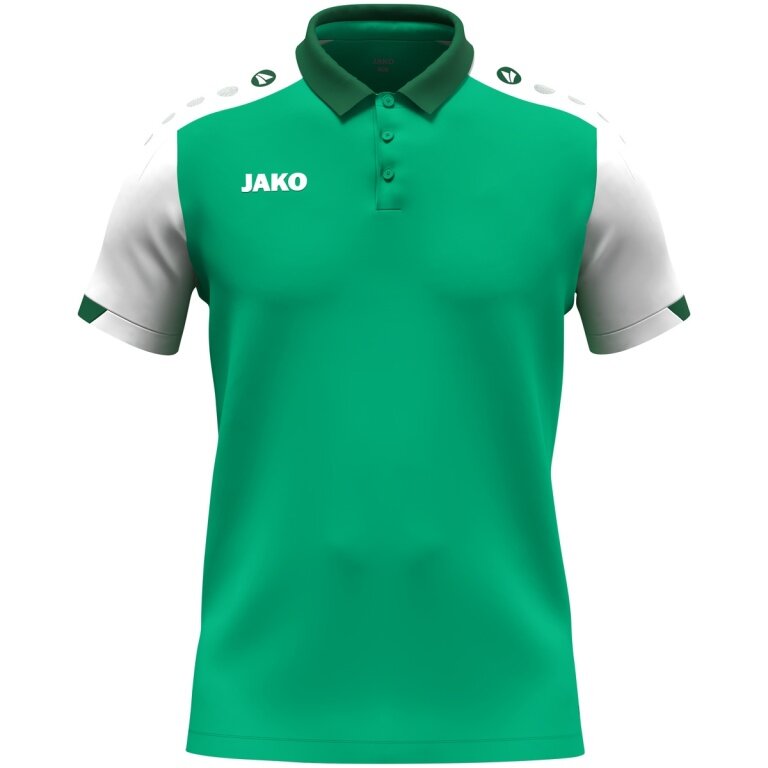 JAKO Sport-Polo Dynamic (Polyester-Mini-Piquet) grün/weiss/dunkelgrün Kinder