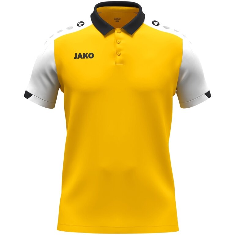 JAKO Sport-Polo Dynamic (Polyester-Mini-Piquet) gelb/weiss/schwarz Herren