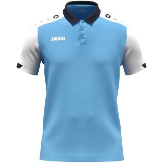 JAKO Sport-Polo Dynamic (Polyester-Mini-Piquet) himmelblau/weiss/marineblau Herren