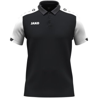 JAKO Sport-Polo Dynamic (Polyester-Mini-Piquet) schwarz/weiss/anthrazitgrau Herren