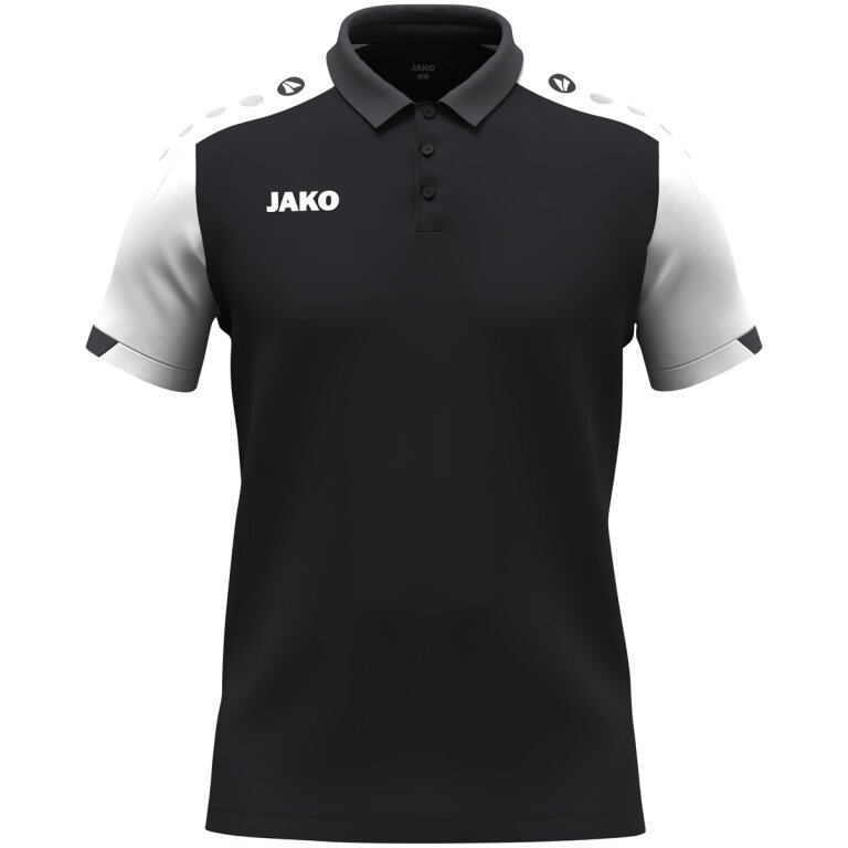 JAKO Sport-Polo Dynamic (Polyester-Mini-Piquet) schwarz/weiss/anthrazitgrau Kinder