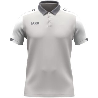 JAKO Sport-Polo Dynamic (Polyester-Mini-Piquet) hellgrau/weiss/grau Herren