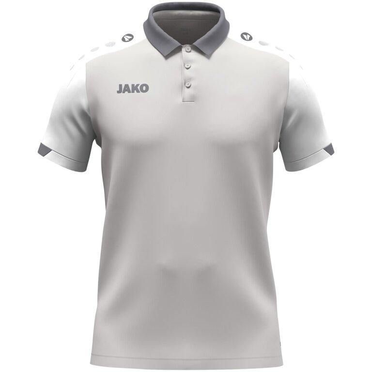 JAKO Sport-Polo Dynamic (Polyester-Mini-Piquet) hellgrau/weiss/grau Kinder