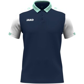 JAKO Sport-Polo Dynamic (Polyester-Mini-Piquet) marineblau/weiss/mintgrün Kinder
