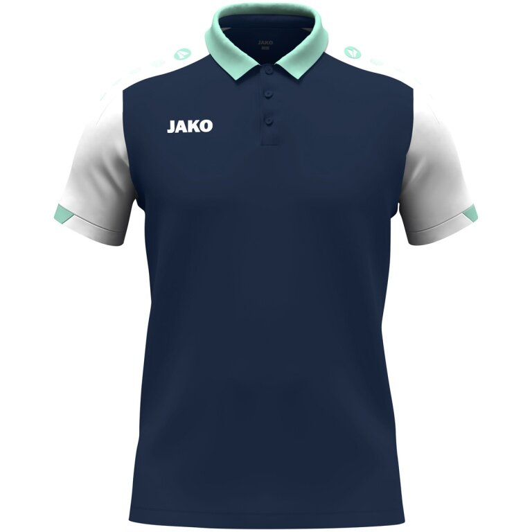 JAKO Sport-Polo Dynamic (Polyester-Mini-Piquet) marineblau/weiss/mintgrün Herren