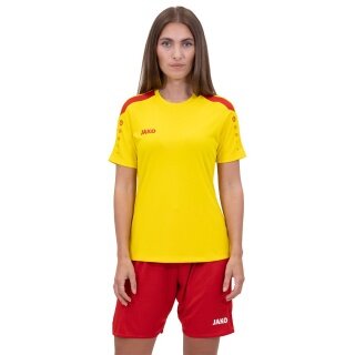 JAKO Sport-Shirt Trikot Power (Polyester-Interlock, strapazierfähig) gelb/rot Damen