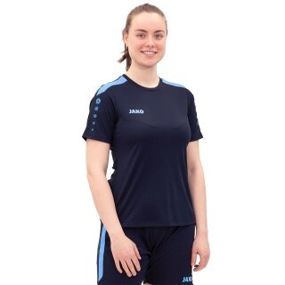 JAKO Sport-Shirt Trikot Power (Polyester-Interlock, strapazierfähig) marineblau/skyblau Damen