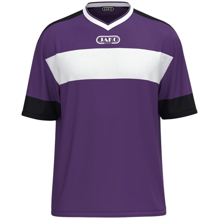 JAKO Sport-Tshirt Club 92 Trikot (V-Ausschnitt, Retro-Charme, Oversize-Schnitt) kurzarm violett/weiss Herren