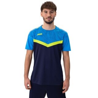 JAKO Sport-Tshirt Iconic (Polyester-Micro-Mesh) marineblau/hellblau/gelb Herren