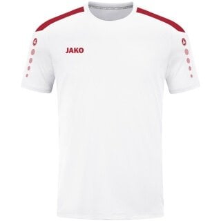JAKO Sport-Tshirt Trikot Power (Polyester-Interlock, strapazierfähig) weiss/rot Kinder