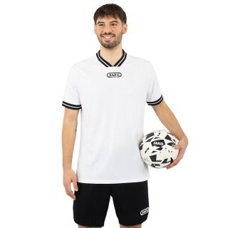 JAKO Sport-Tshirt Retro Trikot (V-Ausschnitt, atmungsaktiv) kurzarm weiss/schwarz Herren