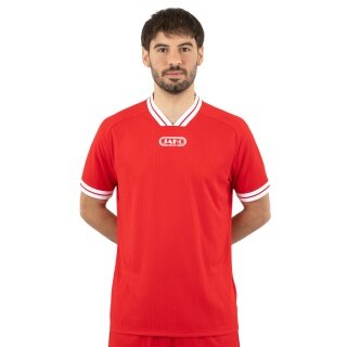 JAKO Sport-Tshirt Retro Trikot (V-Ausschnitt, atmungsaktiv) kurzarm rot/weiss Herren