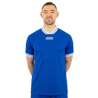 JAKO Sport-Tshirt Retro Trikot (V-Ausschnitt, atmungsaktiv) kurzarm royalblau/weiss Herren