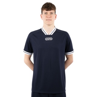 JAKO Sport-Tshirt Retro Trikot (V-Ausschnitt, atmungsaktiv) kurzarm marineblau/weiss Herren