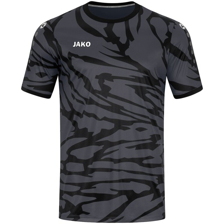 JAKO Sport-Tshirt Trikot Animal (Polyester-Interlock, angenehmes Tragegefühl) anthrazitgrau/schwarz Herren