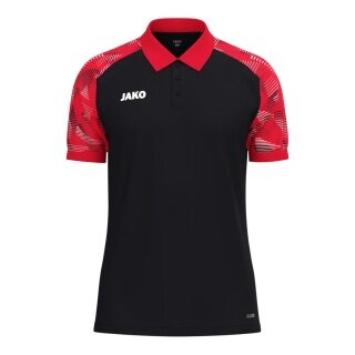 JAKO Sport-Polo Sonic (leicht, atmungsaktiv) schwarz/rot Herren
