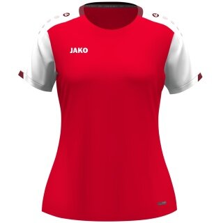 JAKO Sport-Shirt Dynamic (100% rec.Polyester) rot/weiss/dunkelrot Damen