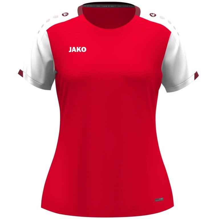 JAKO Sport-Shirt Dynamic (100% rec.Polyester) rot/weiss/dunkelrot Damen