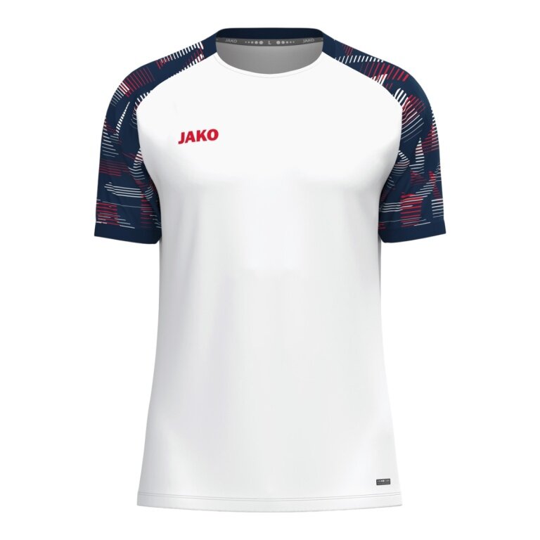 JAKO Sport-Tshirt Sonic (atmungsaktiv, strapazierfähig) weiss/marineblau/rot Herren