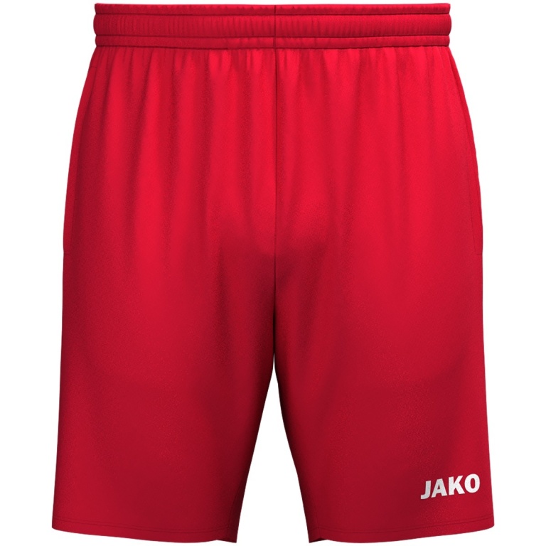 JAKO Sporthose (Webshort) One (Micro-Twill, Seitentaschen mit Reißverschluss) kurz rot Herren