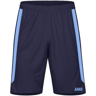 JAKO Sporthose Power (Polyester-Interlock, elastisch, schnelltrocknend) kurz marineblau/skyblau Kinder