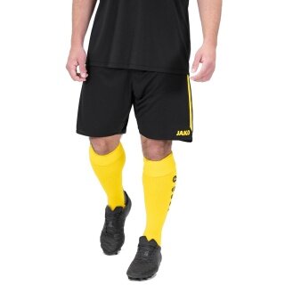 JAKO Sporthose Power (Polyester-Interlock, elastisch, schnelltrocknend) kurz schwarz/gelb Herren