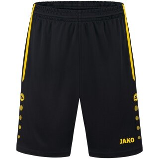 JAKO Sporthose Short Allround (Polyester-Interlock, ohne Innenslip) kurz schwarz/gelb Jungen