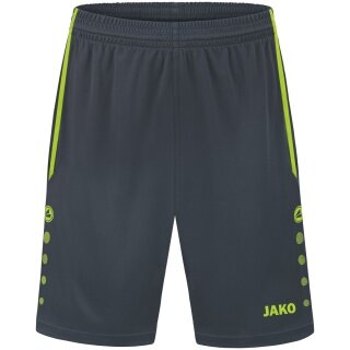 JAKO Sporthose Short Allround (Polyester-Interlock, ohne Innenslip) kurz anthrazitgrau/lemon Jungen