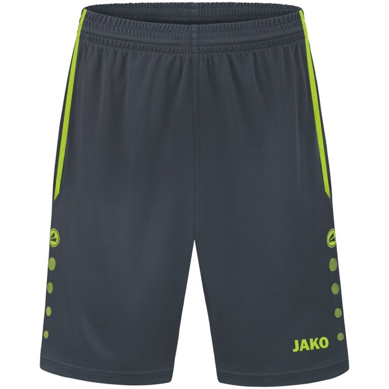 JAKO Sporthose Short Allround (Polyester-Interlock, ohne Innenslip) kurz anthrazitgrau/lemon Jungen