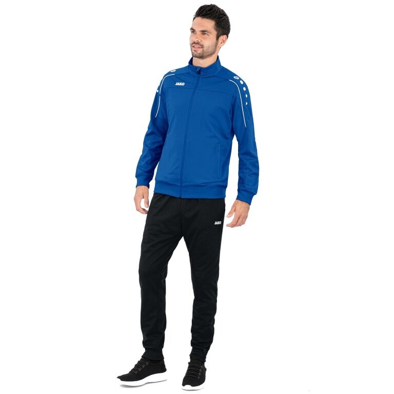 JAKO Trainingsanzug Polyester Classico (Jacke und Hose, 100% Polyester) royalblau/schwarz Herren