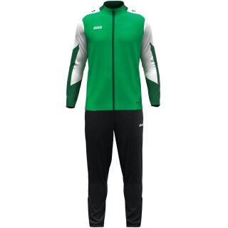 JAKO Trainingsanzug Polyester Dynamic (Jacke und Hose, sportiver Schnitt) grün/weiss/dunkelgrün Kinder