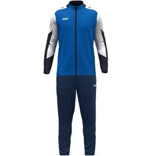 JAKO Trainingsanzug Polyester Dynamic (Jacke und Hose, sportiver Schnitt) royalblau/weiss/marineblau Kinder