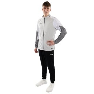 JAKO Trainingsanzug Polyester Dynamic (Jacke und Hose, sportiver Schnitt) hellgrau/weiss/grau Herren