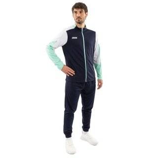 JAKO Trainingsanzug Polyester Dynamic (Jacke und Hose, sportiver Schnitt) marineblau/weiss/mintgrün Herren