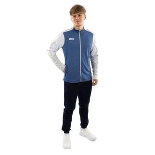 JAKO Trainingsanzug Polyester Dynamic (Jacke und Hose, sportiver Schnitt) nachtblau/weiss/hellgrau Herren
