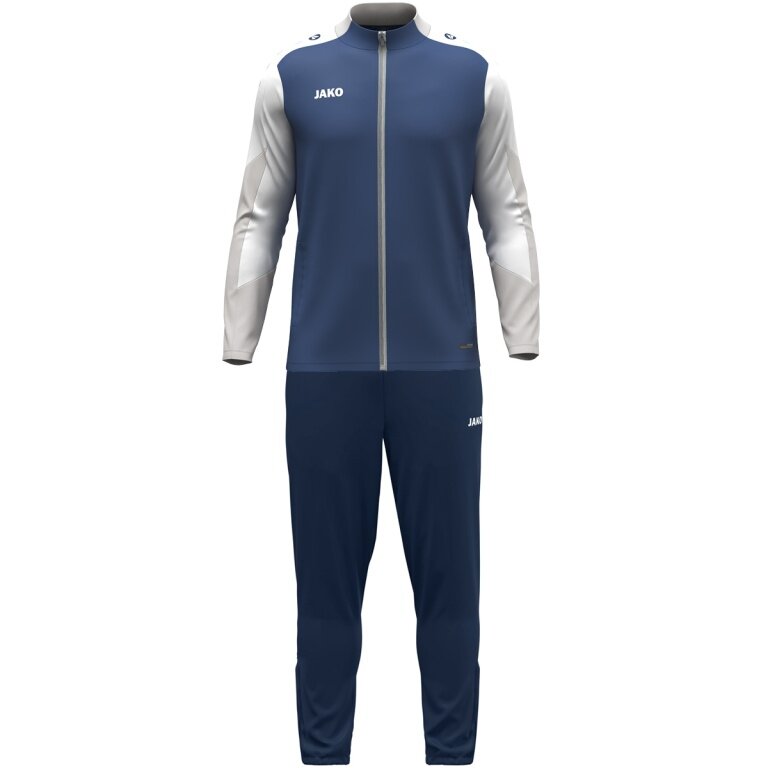 JAKO Trainingsanzug Polyester Dynamic (Jacke und Hose, sportiver Schnitt) nachtblau/weiss/hellgrau Kinder