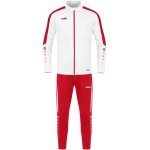 JAKO Trainingsanzug Polyester Power (Jacke und Hose) weiss/rot Herren