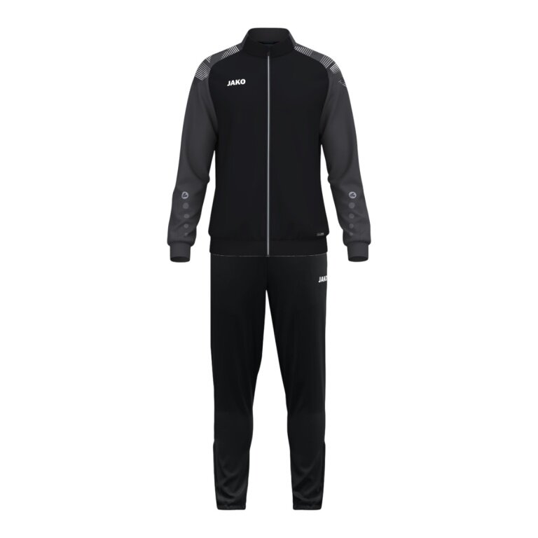 JAKO Trainingsanzug (Polyesteranzug) Sonic - 100% rec. Polyester - schwarz/anthrazitgrau Herren