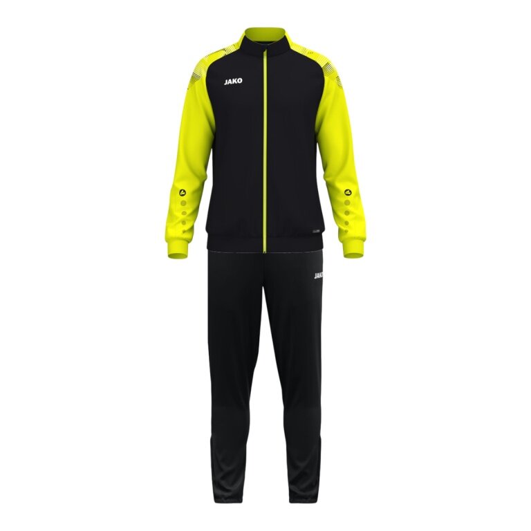 JAKO Trainingsanzug (Polyesteranzug) Sonic - 100% rec. Polyester - schwarz/gelb Jungen