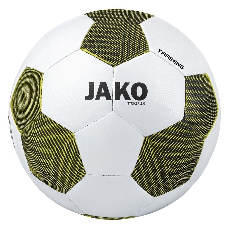 JAKO Trainingsball Striker 2.0 (Größe 4) weiss/schwarz/gelb - 1 Ball