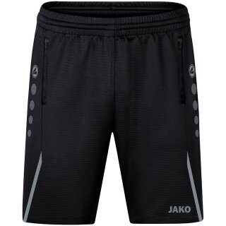 JAKO Trainingshose (Short) Challenge - Double-Stretch-Knit, Seitentaschen mit Reissverschluss - schwarz/grau Jungen